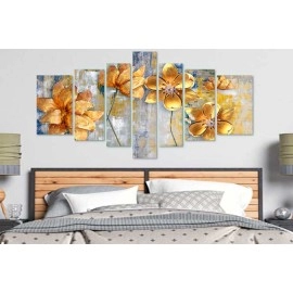 Tablouri canvas flori auriu-cupru