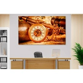 Tablouri canvas Ceas si harta 6917