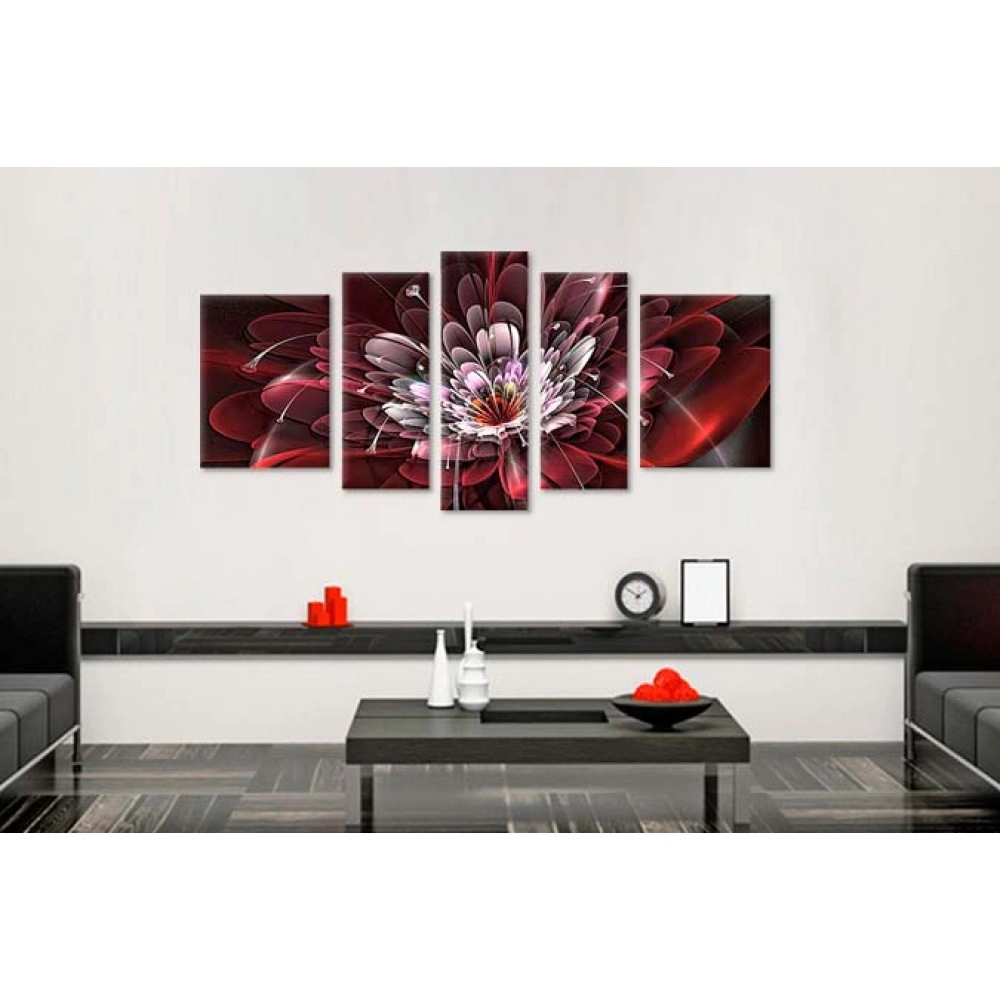 Tablouri canvas fractal burgund 669