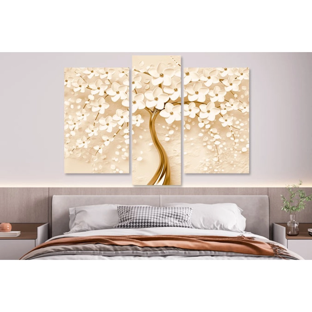 Tablouri living copac stilizat beige