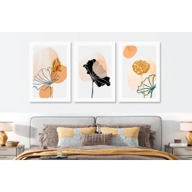 Tablouri canvas 3 piese culori calde