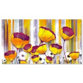 Tablou flori galben-auriu si bordo