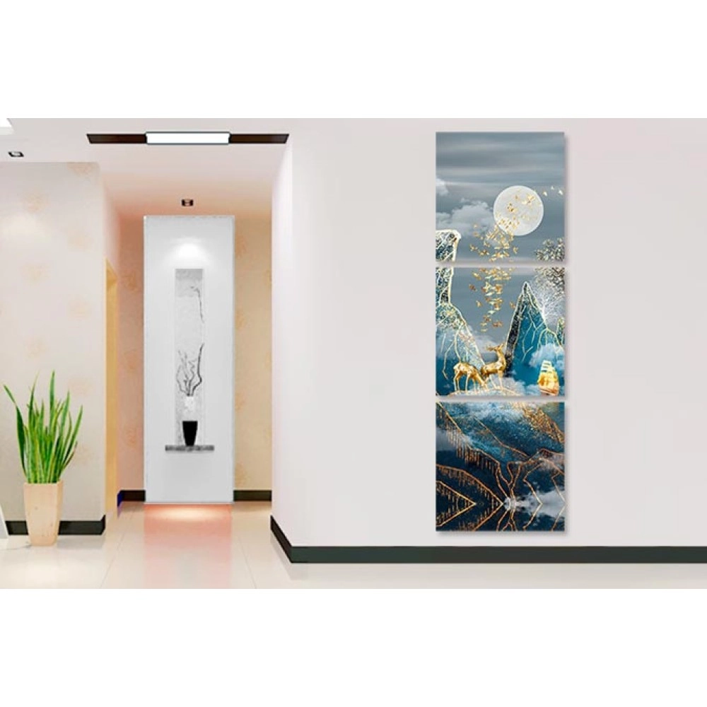 Tablouri cerb auriu si munti 17335