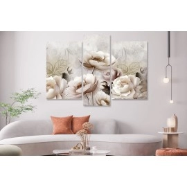 Tablouri canvas flori si frunze stilizate