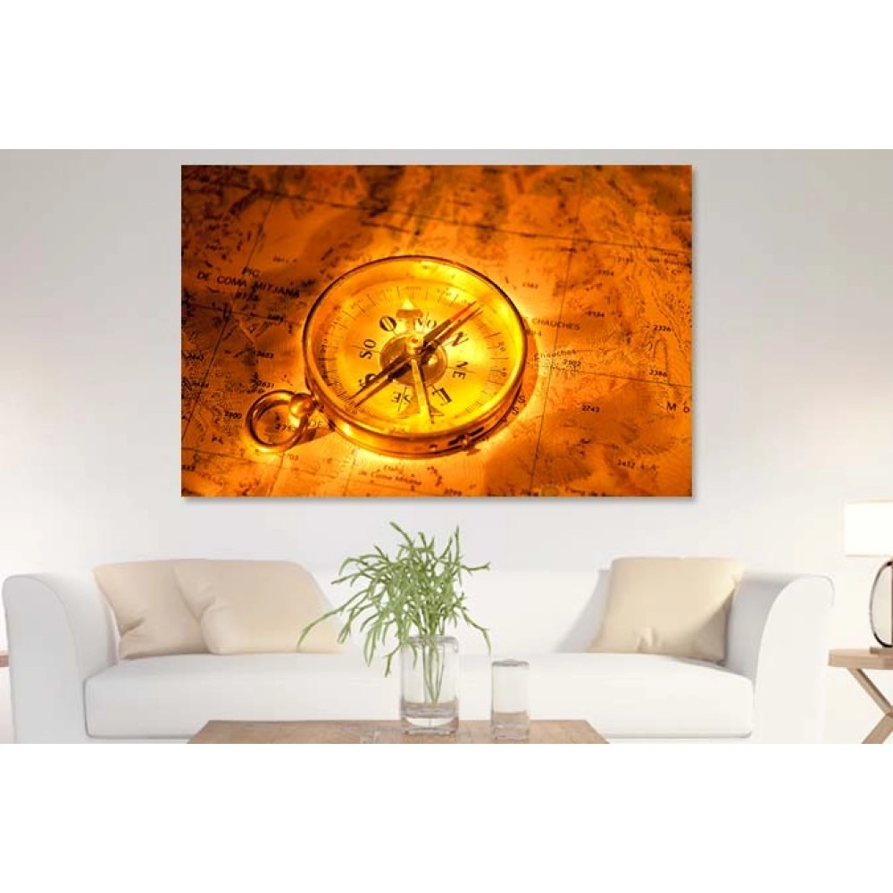 Tablouri canvas Busola pe harta 4837