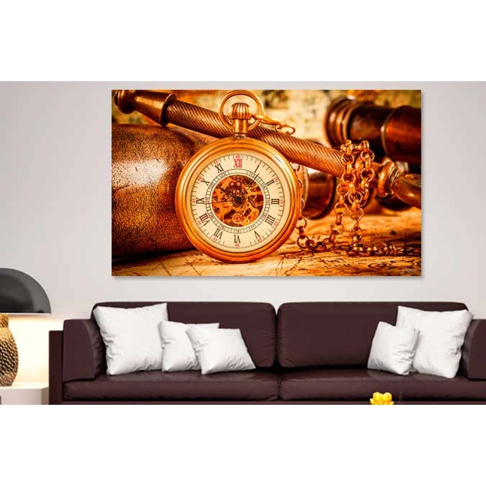 Tablouri canvas Ceas si harta 6917