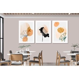 Tablouri canvas 3 piese culori calde