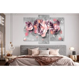 Tablouri moderne flori trandafir roz