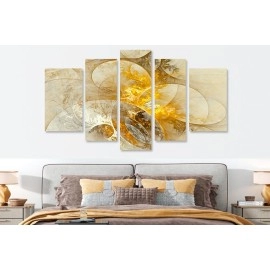 Tablouri canvas abstract living auriu si gri