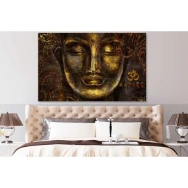 Tablou feng-shui auriu Budha om-aum