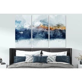 Tablouri munte auriu si albastru