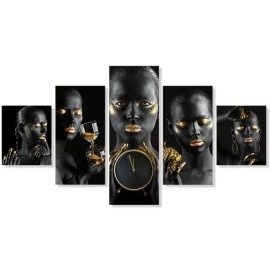 Tablouri decor modern negru auriu