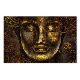 Tablou feng-shui auriu Budha om-aum