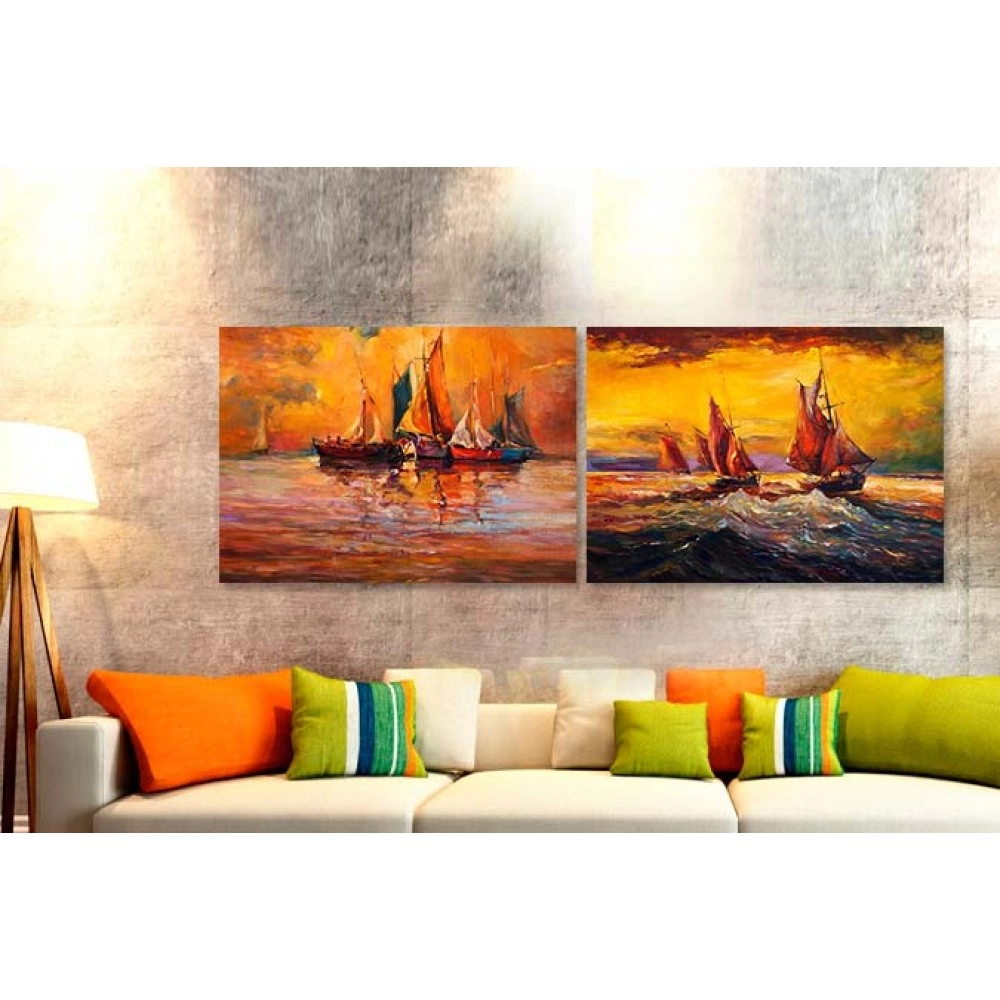 Tablouri canvas living barci 802581