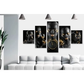 Tablouri decor modern negru auriu