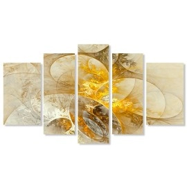 Tablouri canvas abstract living auriu si gri