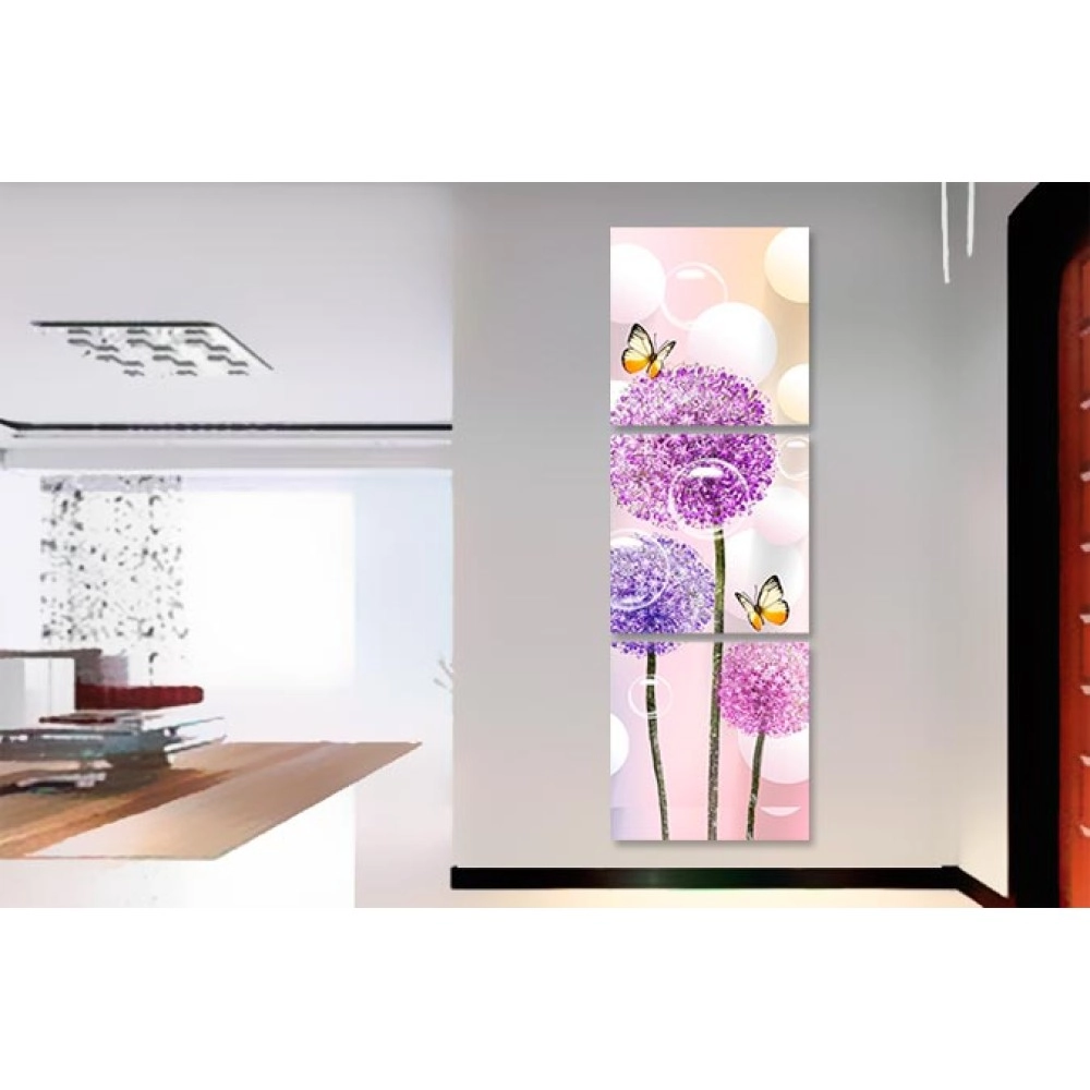 Tablouri canvas flori si fluturi 12369