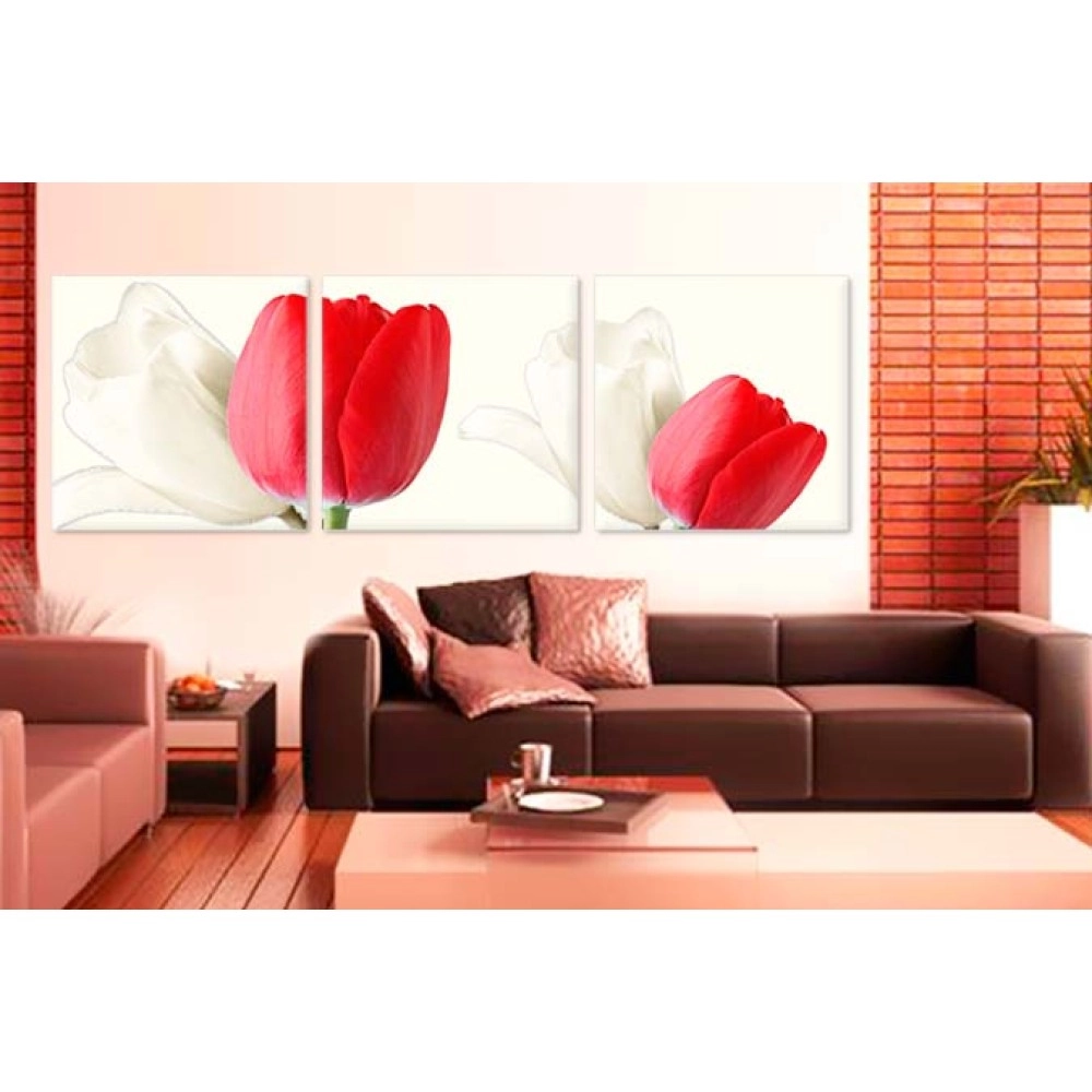 Tablouri canvas Lalele albe si rosii 2207