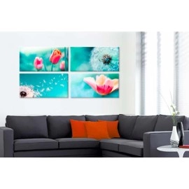 Tablouri canvas Flori turcoaz 6918