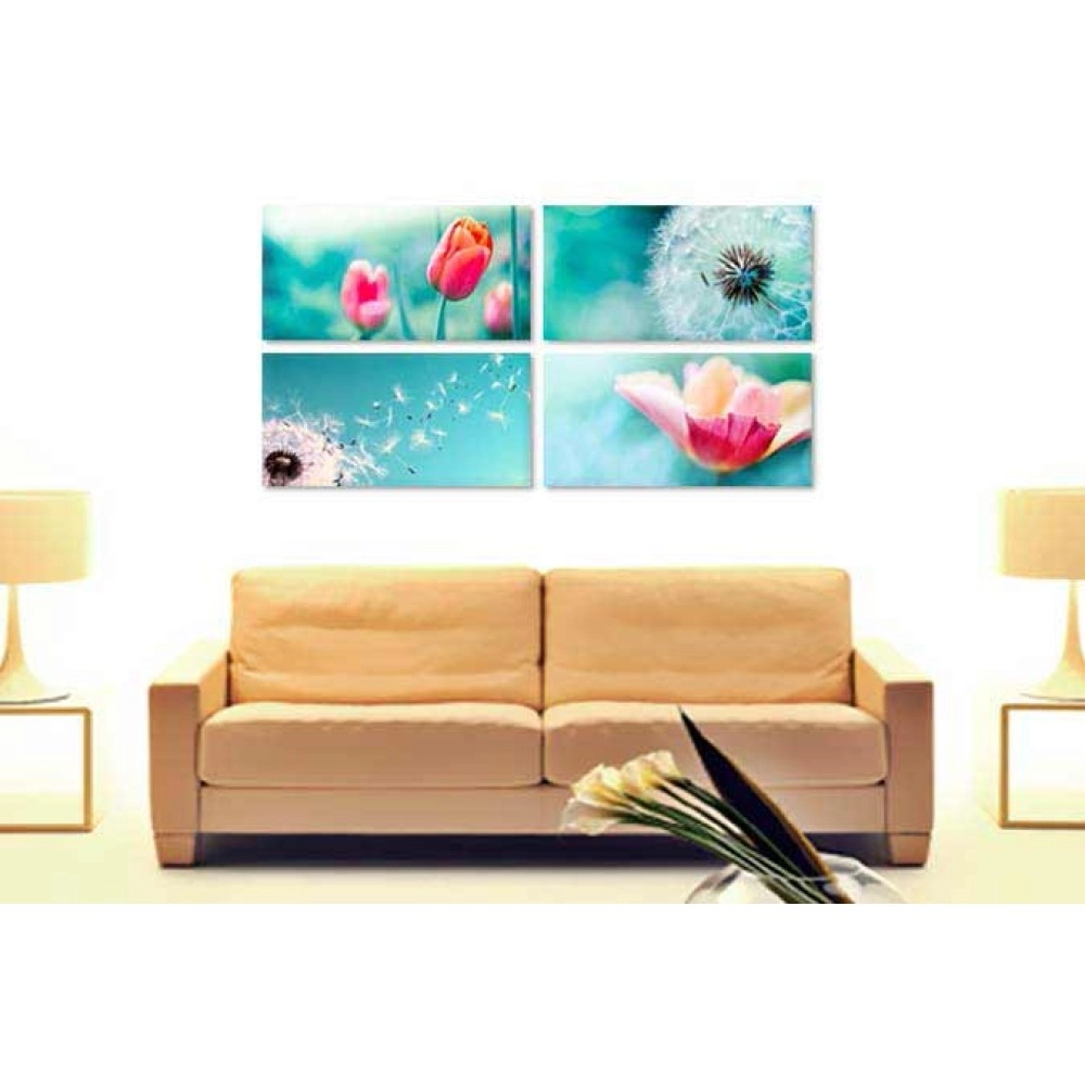 Tablouri canvas Flori turcoaz 6918